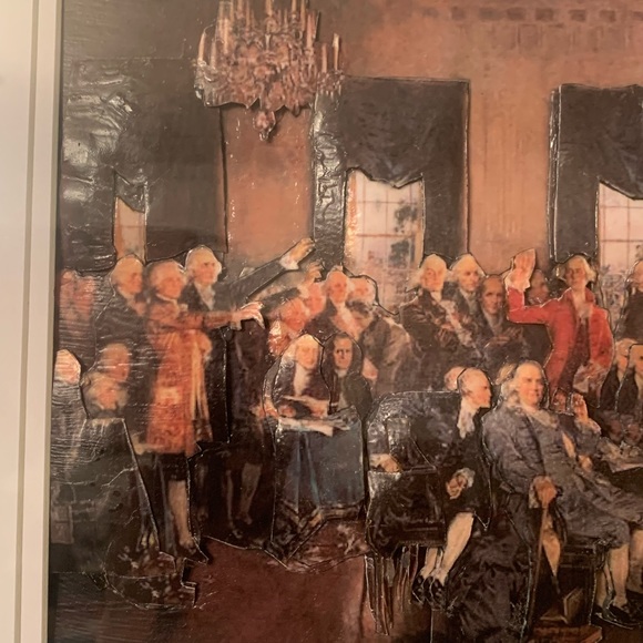 Framed Art Decoupage 3D of Founding Fathers - Picture 5 of 8